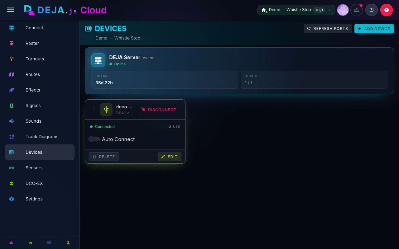 DEJA Cloud — device management