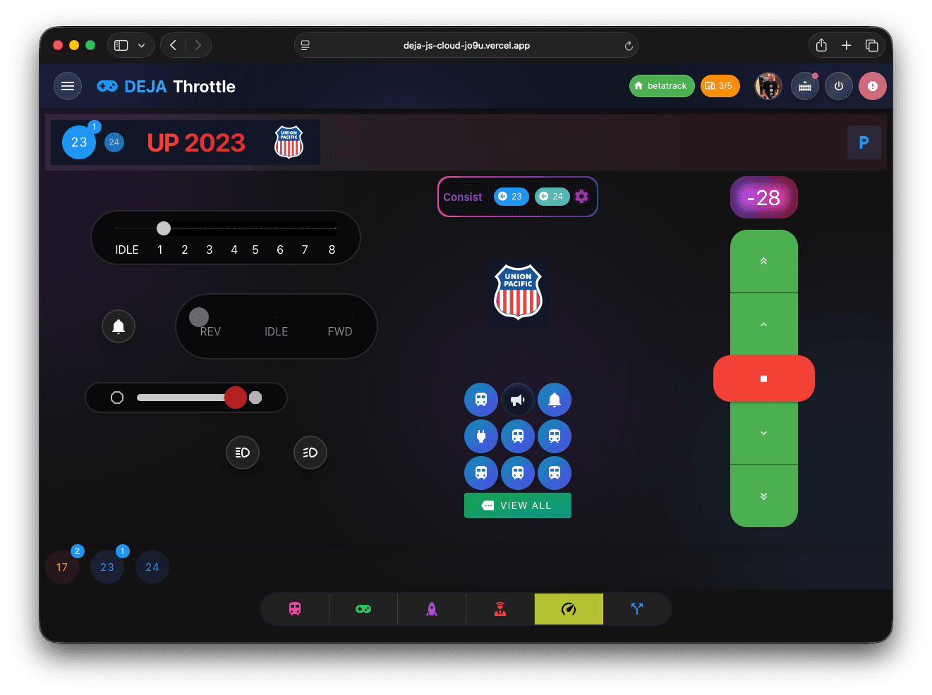 DEJA Throttle — locomotive control