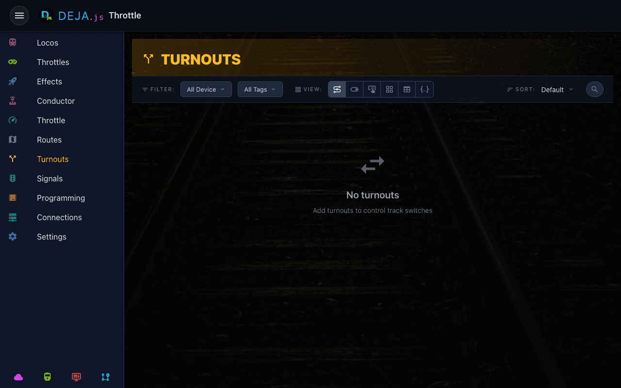 Turnouts desktop view