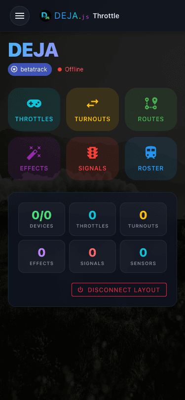 Throttle home screen