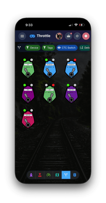 Turnouts mobile view