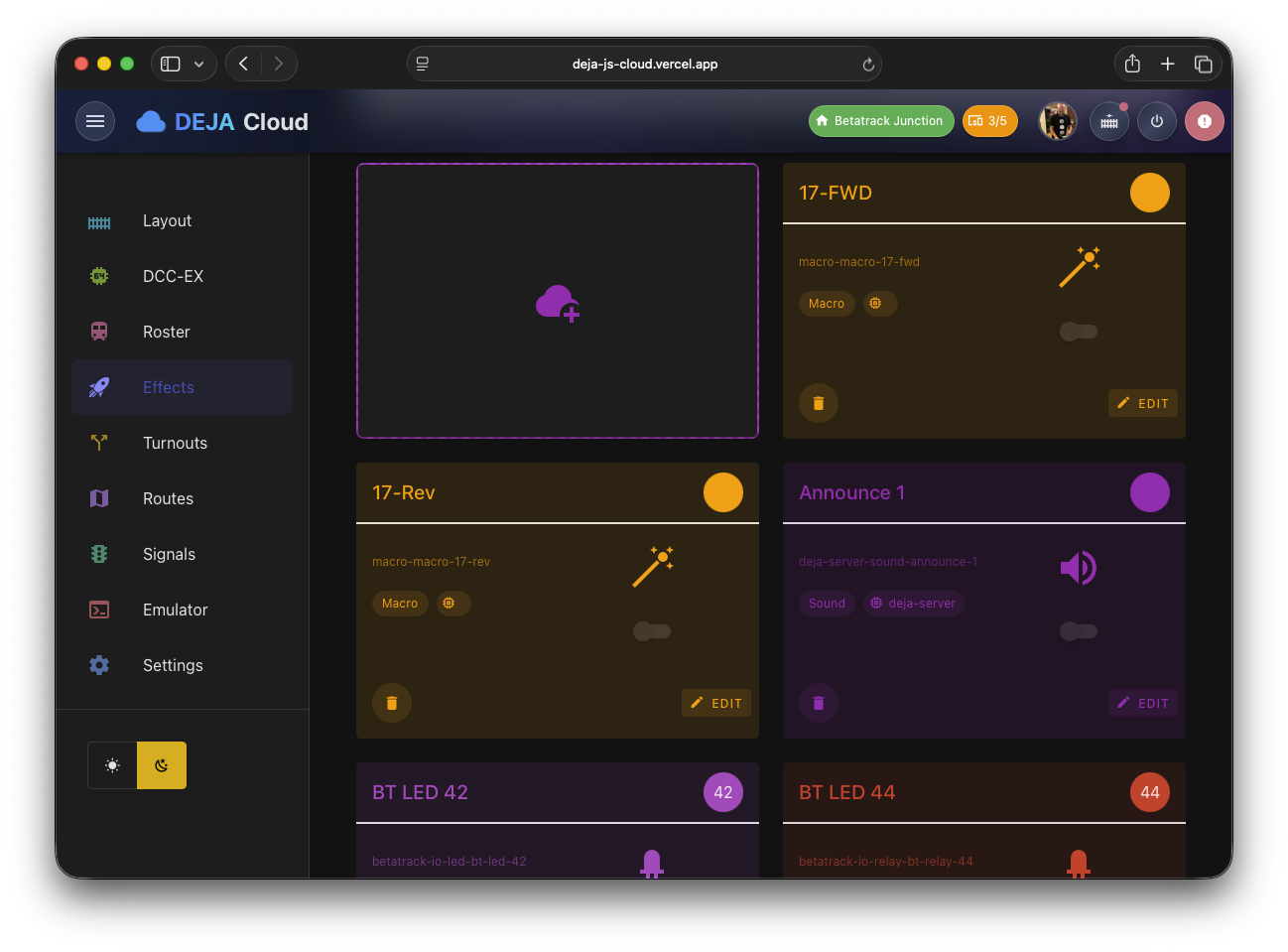 DEJA.js Cloud Desktop Effects