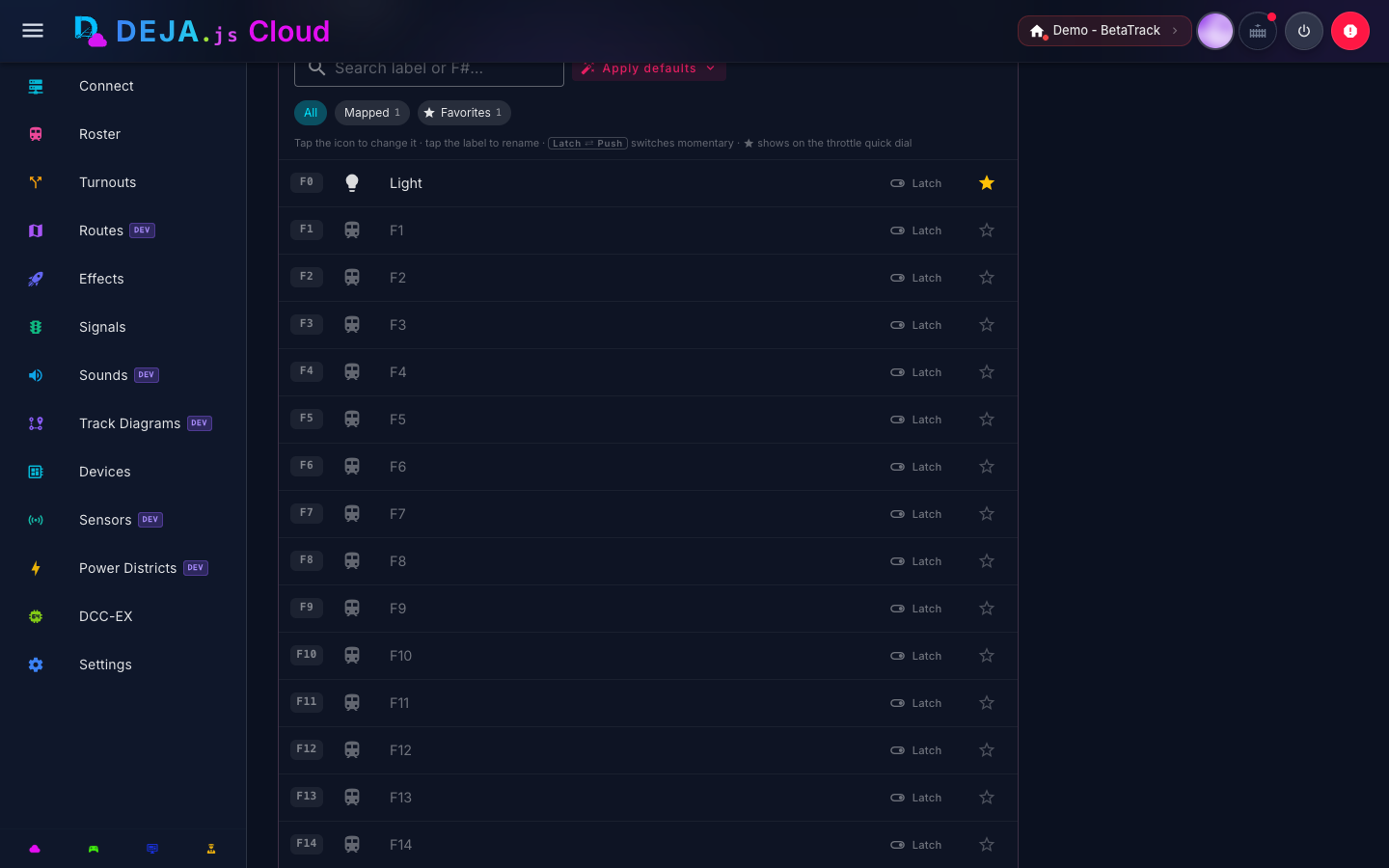 Function mapping editor