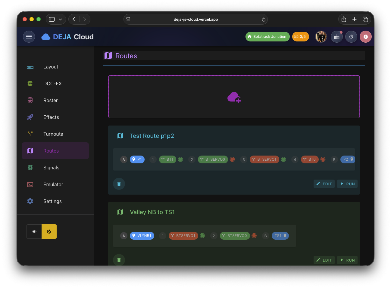DEJA.js Cloud Desktop Routes