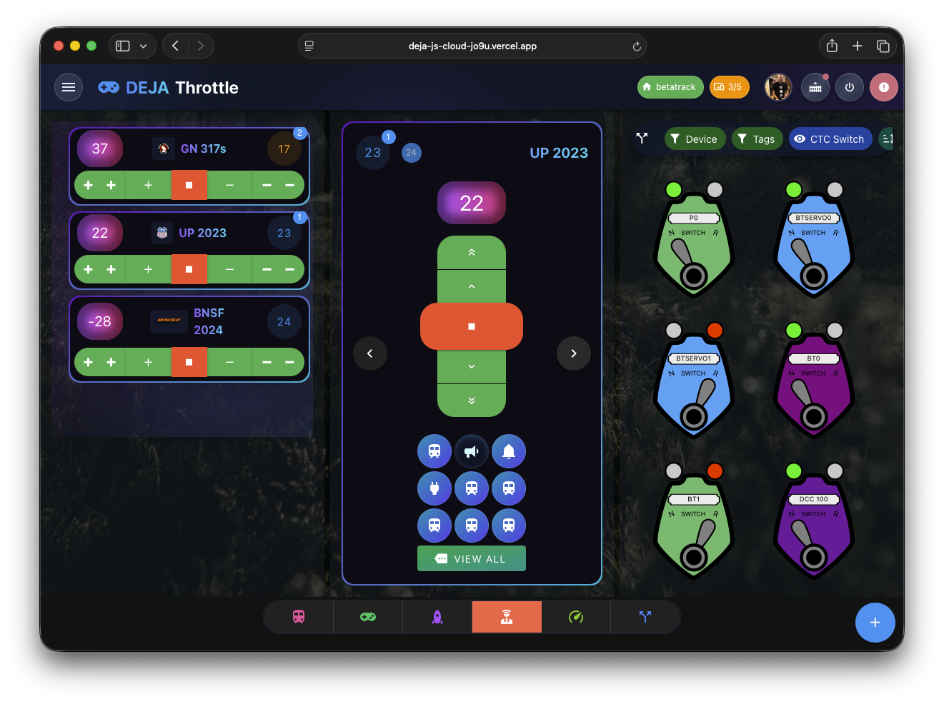 DEJA.js Throttle Desktop Conductor 2