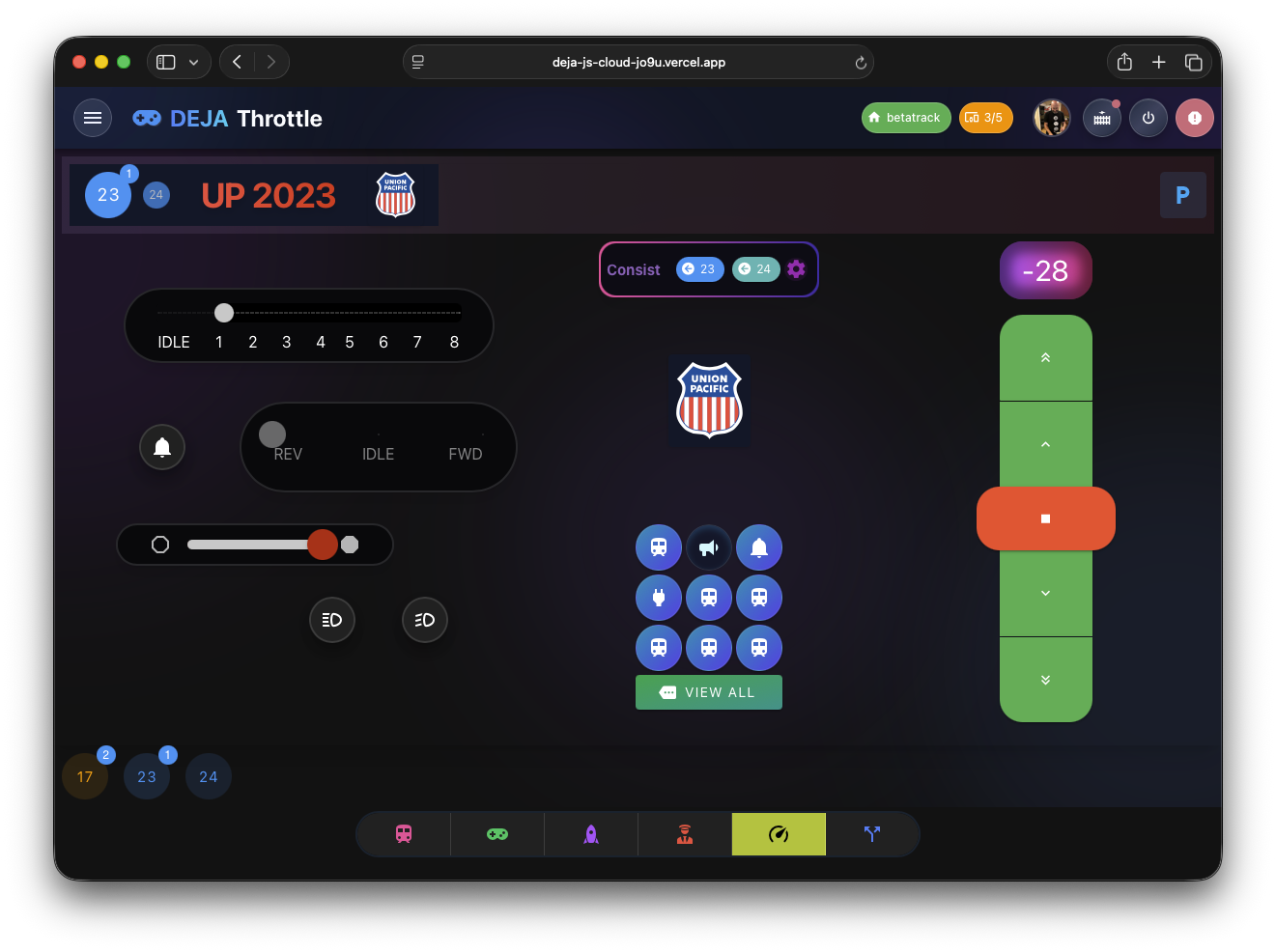 DEJA.js Throttle Desktop Throttle