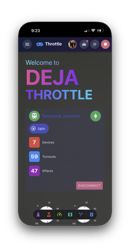 DEJA.js Throttle Mobile Home