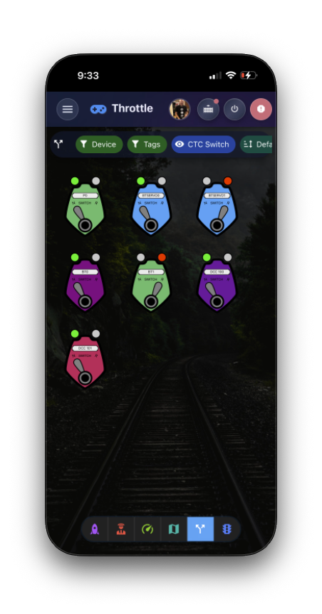 DEJA.js Throttle Mobile Turnouts 2
